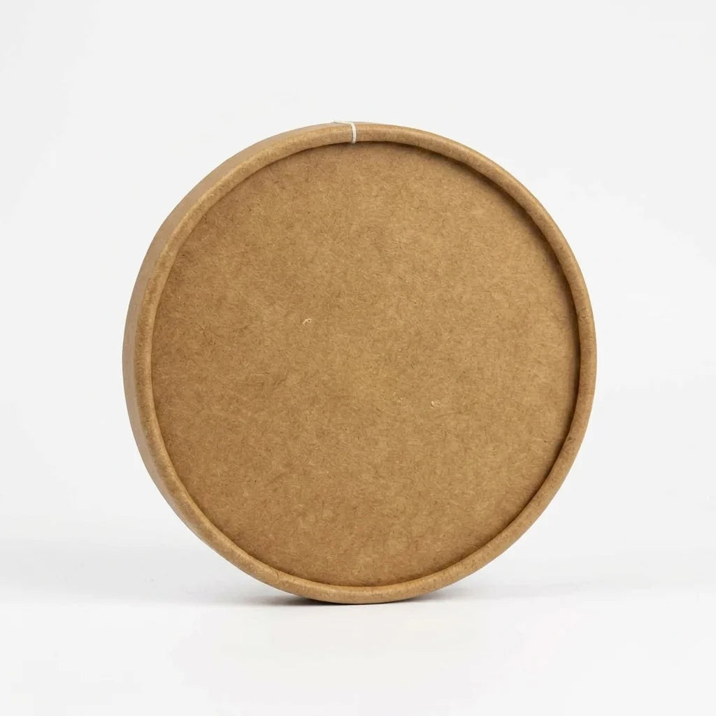 12-32oz BioBowl kraft paper lid compostable takeaway bowl lid for hot and cold food packaging