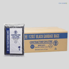 120L black garbage bags heavy duty contractor bin liners for commercial and household waste
