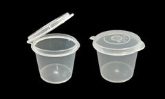 Two clear plastic containers with lids on a black background available at evezone Australia