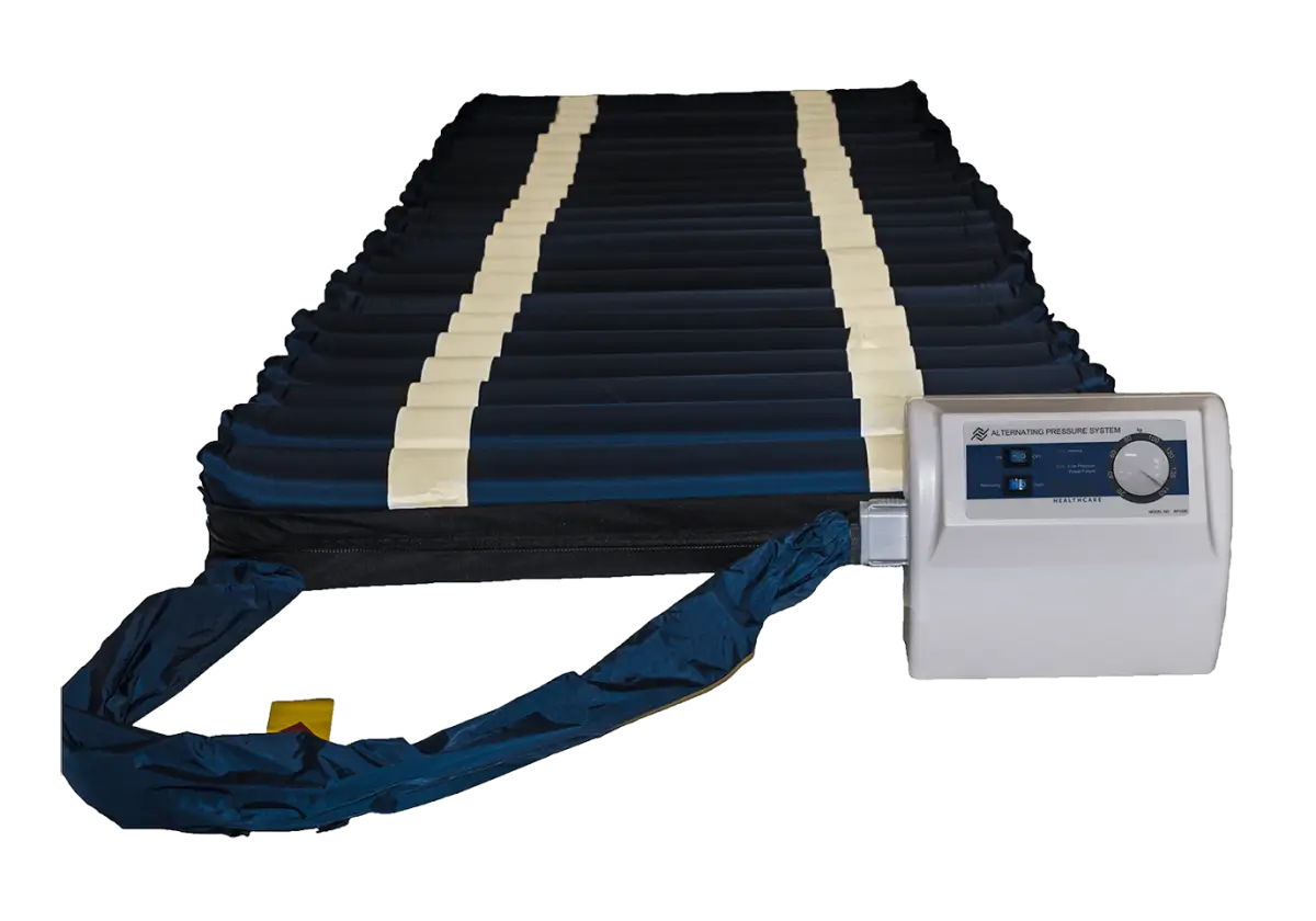 Inflatable mat with control panel on a white background
