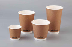 BetaEco Double Wall Coffee Cup, 12oZ  Kraft Brown - CTN500 - Eve Zone