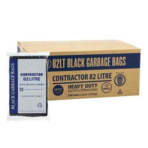 Austar 82L Contractor Black Garbage Bags HD - CTN250 - Eve Zone