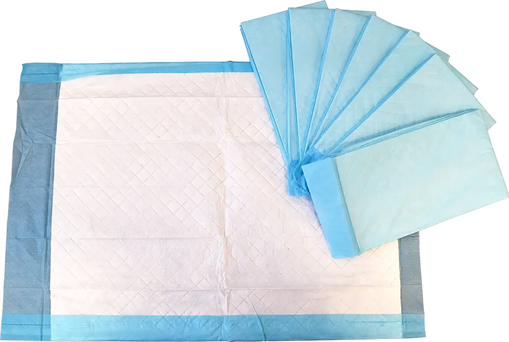 Mediflex disposable absorbent underpad measuring 28cm by 40cm with diamond embossed surface and sealed edges for healthcare protection