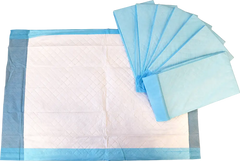 Mediflex disposable absorbent underpad measuring 28cm by 40cm with diamond embossed surface and sealed edges for healthcare protection