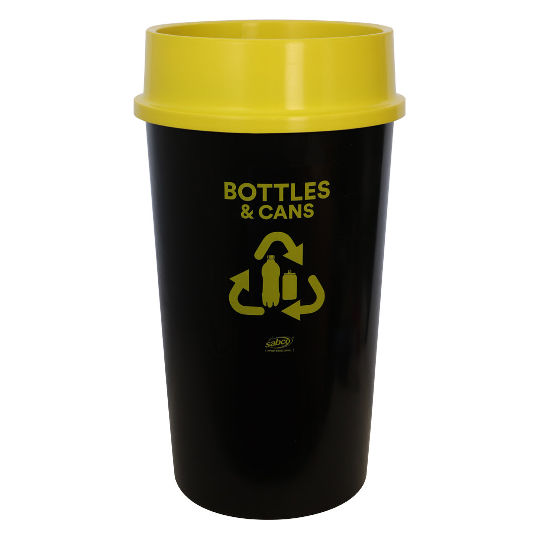 Recycling Station Kit Yellow - Bottles & Cans – Each | Sabco Professional