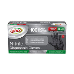 Black Nitrile Gloves 100PK Extra Large (Pricing subject to change in align with market conditions) – Carton of 10 | Sabco Professional