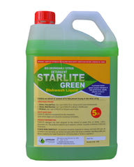 Close-up of 5L bottle of Starlite dish wash liquid with refreshing fragrance label