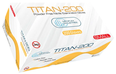 Box of Titan-200 gloves with Medflex Industries branding on a white background available at Eve zone Australia