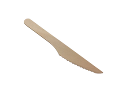 Wooden knife on a white background