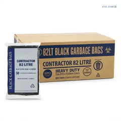 Austar 82L contractor black garbage bags HD heavy duty bin liners for commercial waste disposal