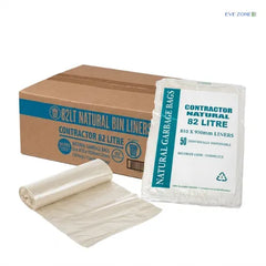 Austar 82L contractor natural HDPE garbage bags for commercial cleaning and waste disposal