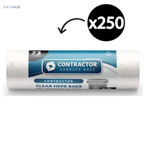 Austar contractor bin liners clear HDPE 73L for commercial waste disposal
