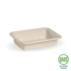 500ml natural sugarcane takeaway base – PFAS-free home compostable food container | Eve zone