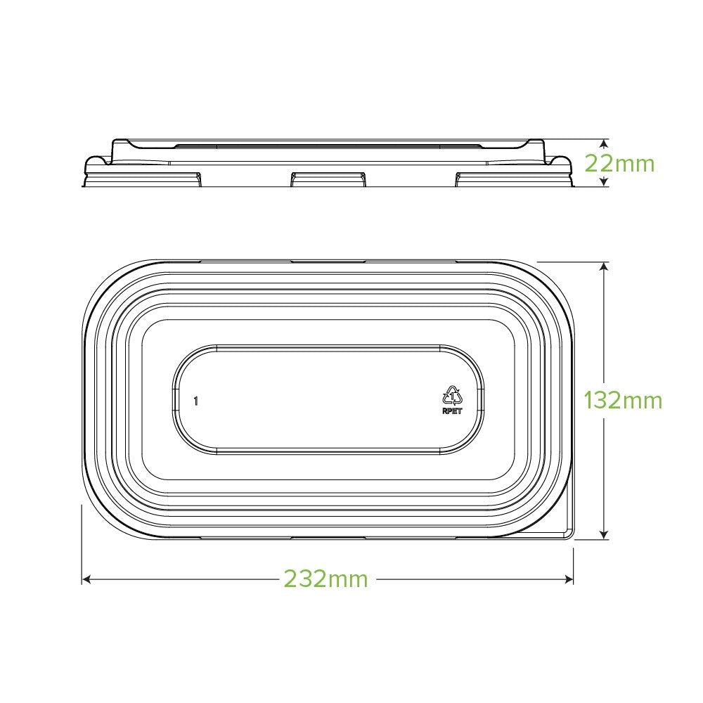 750 & 1,000ml Clear RPET Takeaway Lid CTN500 - Eve Zone