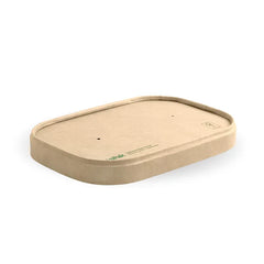 Natural Kraft Rectangular Paper Container Lid (500–1000ml) – CTN300