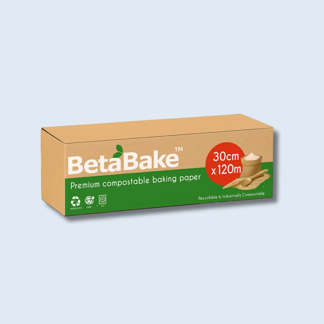 Beta Bake Non-Stick Baking Paper – 30cm x 120m Roll for Ovens and Trays
