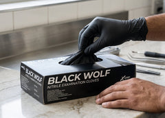 Black nitrile gloves textured grip latex free bulk disposable gloves for automotive cleaning and professional use