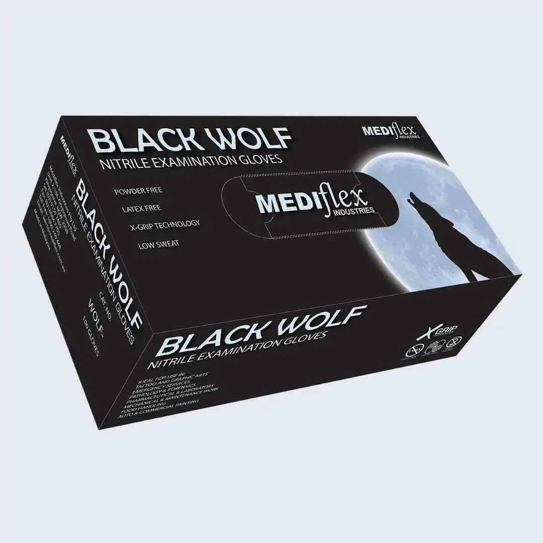Black Wolf Powder-Free Nitrile Gloves -CTN1000 - Eve Zone