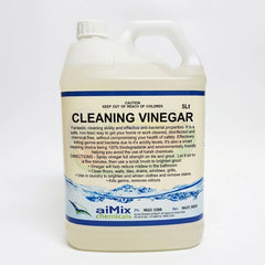 Group of bulk cleaning vinegar containers in 5L and 20L sizes, ideal for commercial janitorial refills in Australia.