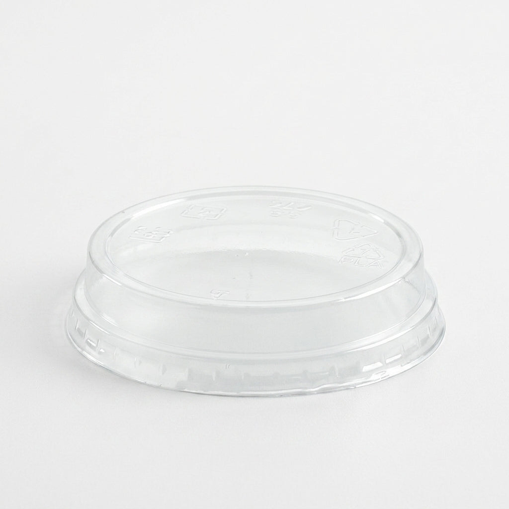 Clear PLA dome lid no hole for BioCup eco friendly compostable lid for smoothies and takeaway cups