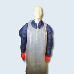 Disposable LDPE Aprons (White & Blue): Individually Wrapped - CTN1000 - Eve Zone