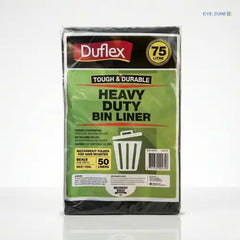 Duflex heavy duty bin liners flat pack black garbage bags for commercial waste disposal