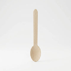Eco friendly 16cm wood spoon FSC certified disposable utensil for catering events and takeaway meals