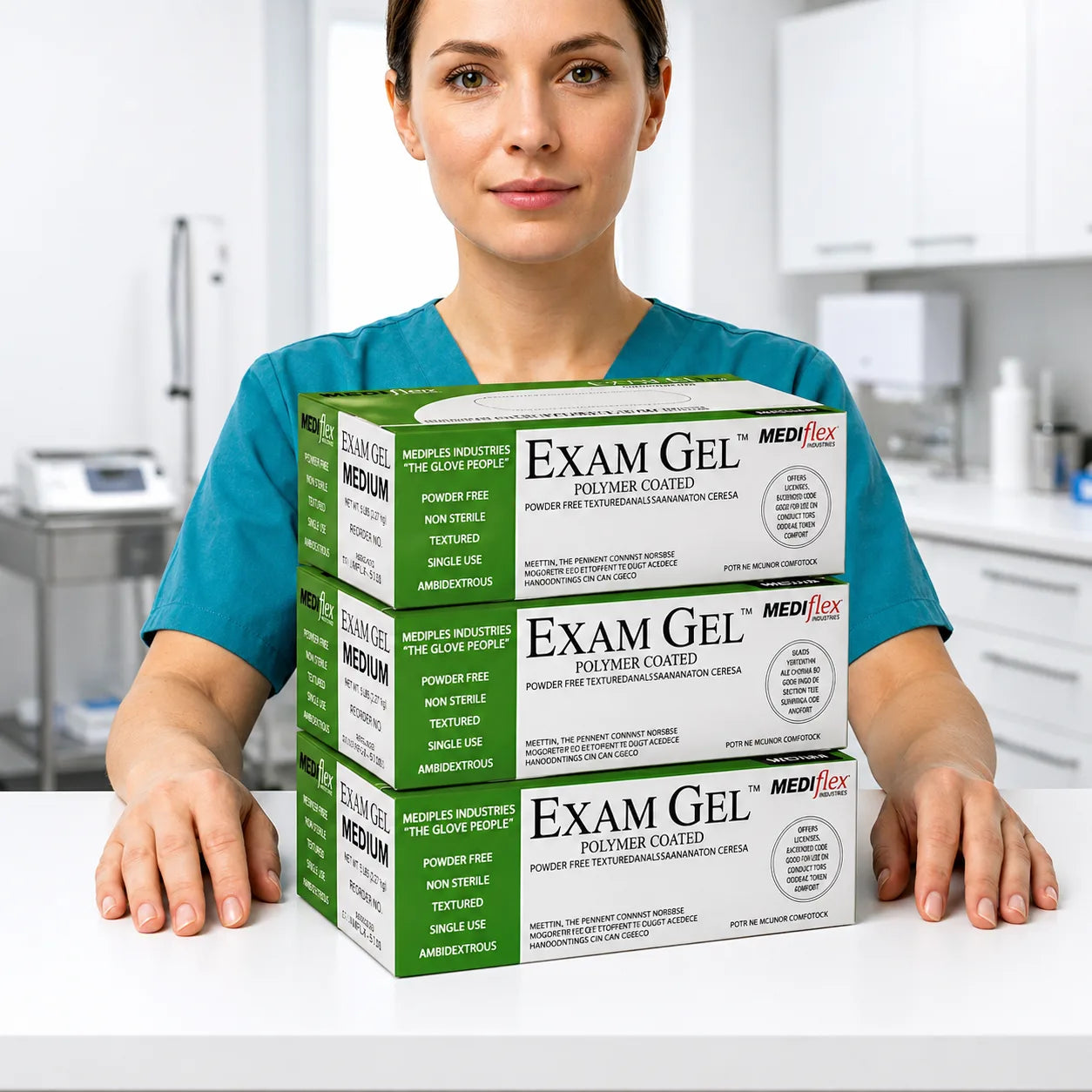 Examgel latex examination gloves textured grip polymer coated powder free gloves for clinics laboratories and hygiene protection