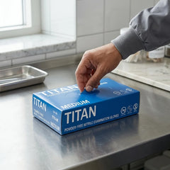 Mediflex Titan nitrile gloves heavy duty textured grip disposable gloves for industrial medical and hygiene applications