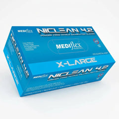 Niclean blue nitrile gloves powder free latex free disposable gloves for healthcare food handling and cleaning use
