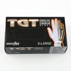 Box of TGT Neoprene powder-free polychloroprene examination gloves, green medical-grade protection.