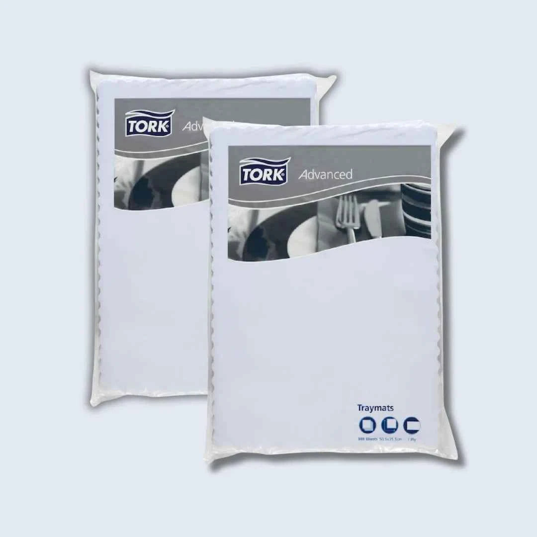 Tork White Traymat – 505×355 mm Scalloped Edge 500 pk - Eve Zone