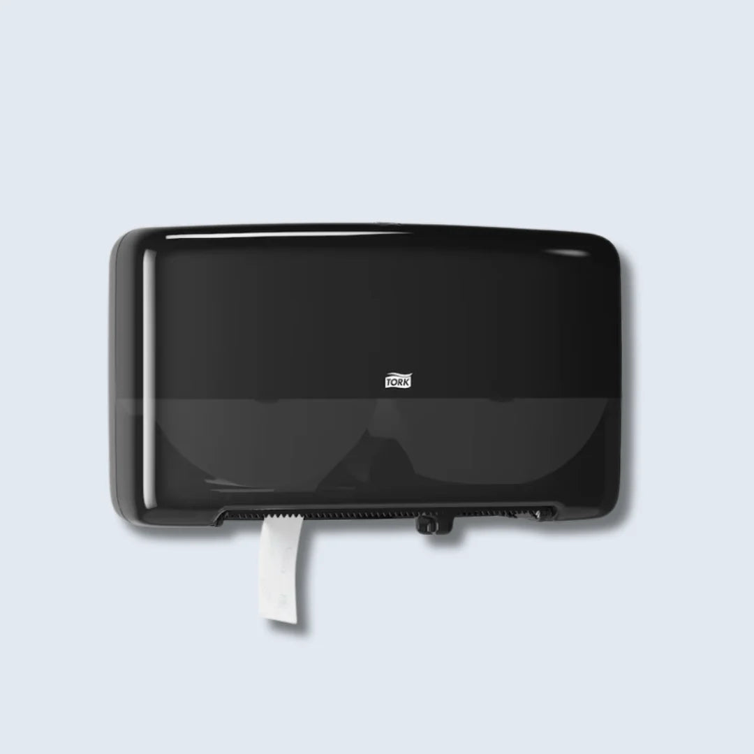 Tork Twin Mini Jumbo Toilet Roll Dispenser – Black T2 - Eve Zone