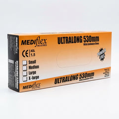 Ultralong 530 shoulder-length nitrile gauntlet gloves, 530mm extended arm protection, powder-free.