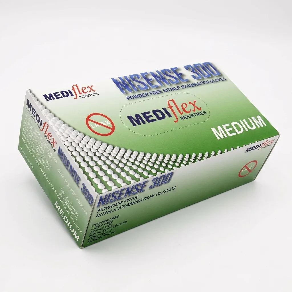 Extra long 300mm cuff nitrile gloves providing extended wrist and forearm protection for medical procedures.