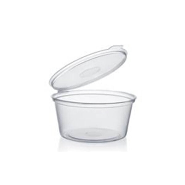 Plastic 4oz Sauce Container with Hinged Lids - CTN1000