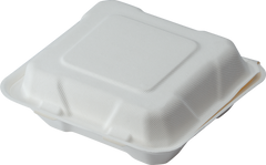 8" Sugarcane Bagasse Clamshell Container 900ml – CTN200 | Eve Zone