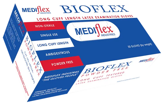 Buy Bio Flex Powder Free Latex Glove (Long Cuff) Gloves Online