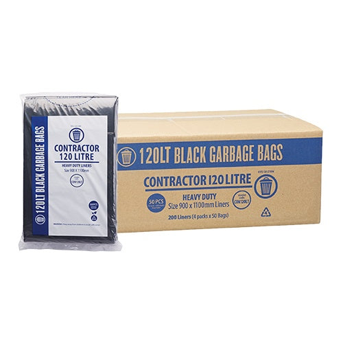 120L Black Garbage Bags - CTN200 - Eve Zone