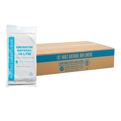 Austar 140L Contractor Clear Garbage Bags - CTN200