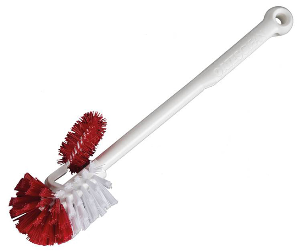 Buy heavy duty red and white color toilet rim brush 