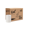Livi hand roll towel packaging with a white towel on a white background available at eve zone.