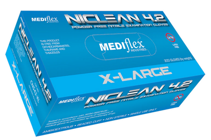 Niclean 4.2 Powder Free Blue Nitrile Gloves - CTN 2000 - Eve Zone