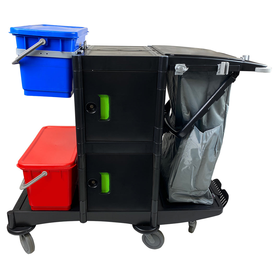 Brix Janitor Cart Complete with flat mop buckets (B) – Each | Sabco Professional
