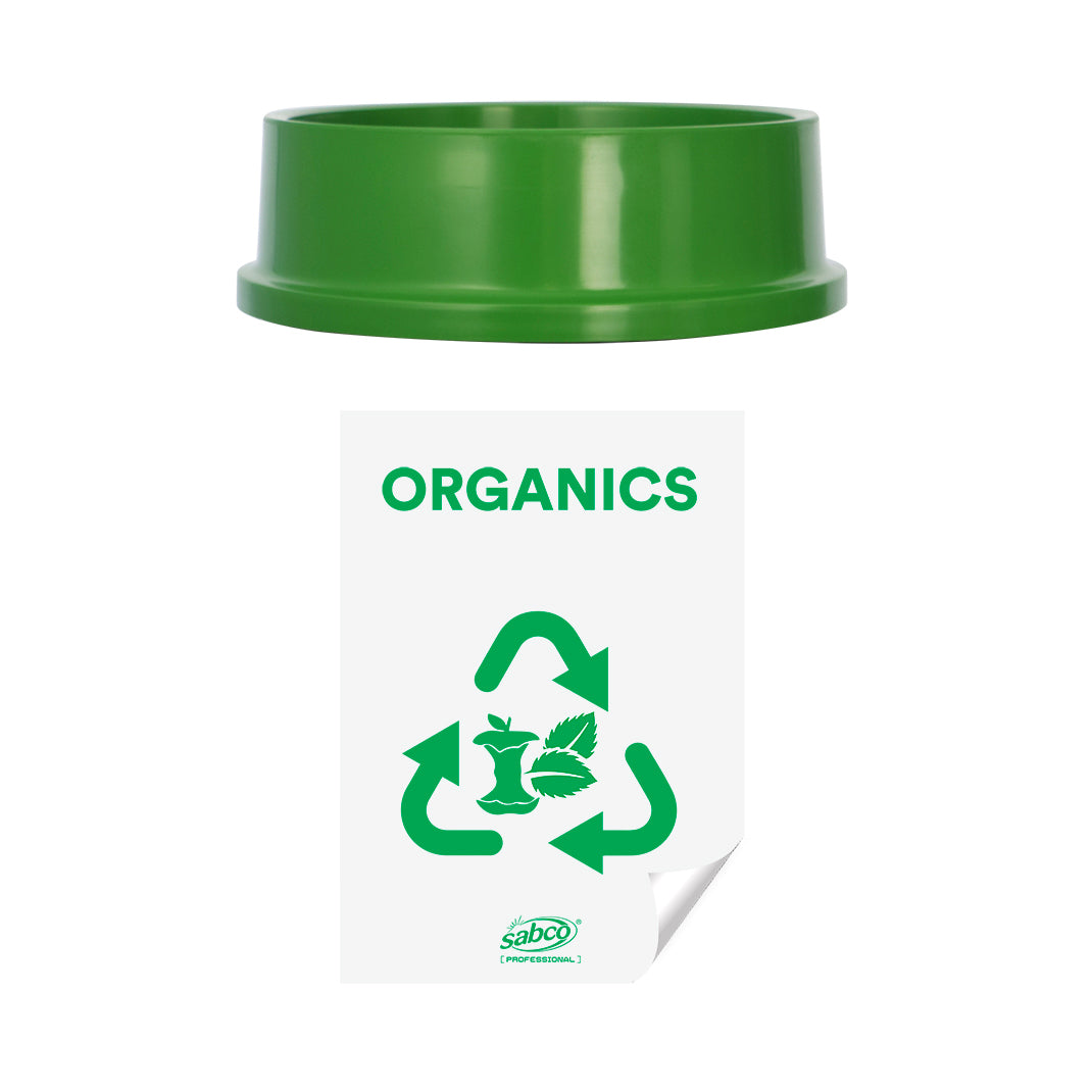 Recycling Lid Green - Organics – Each | Sabco Professional