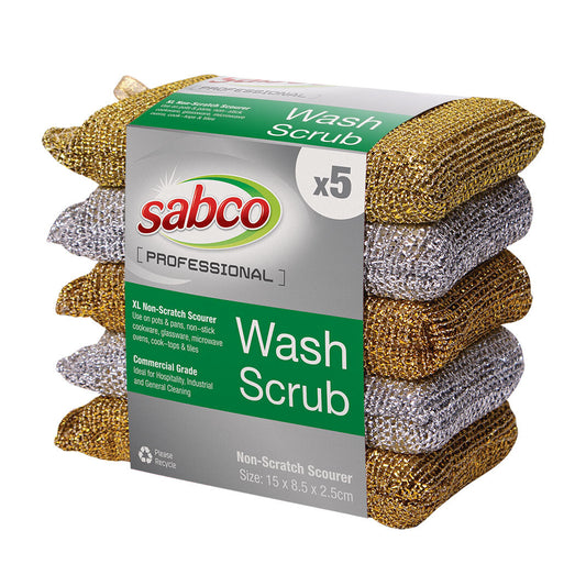 Sabco Professional Wash Scrub, 15X8.5X2.5cm- 5Pk