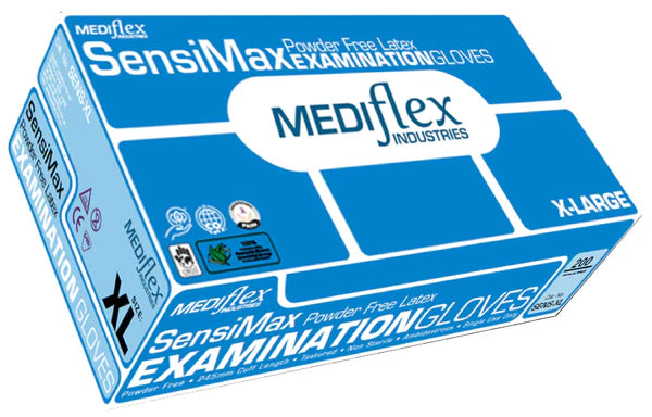 MediFlex SensiMax Powder Free Latex Examination Gloves - AS/NZS 4011 Compliant