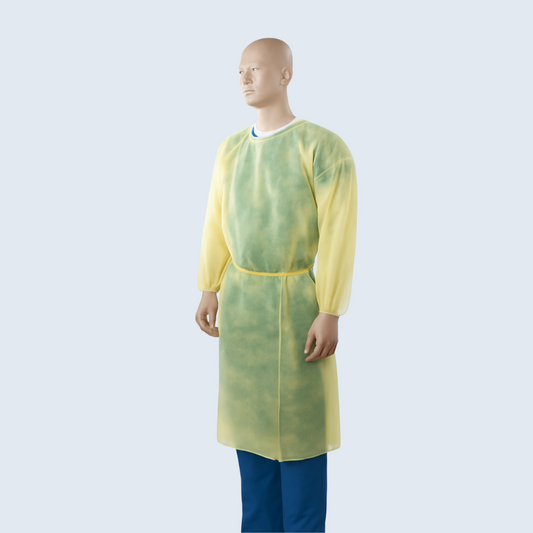 Yellow Isolation Gown: Disposable & Full Coverage Protection 