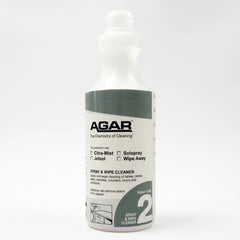 Agar commercial spray and wipe surface cleaner bottle for fast multi surface decontamination.
