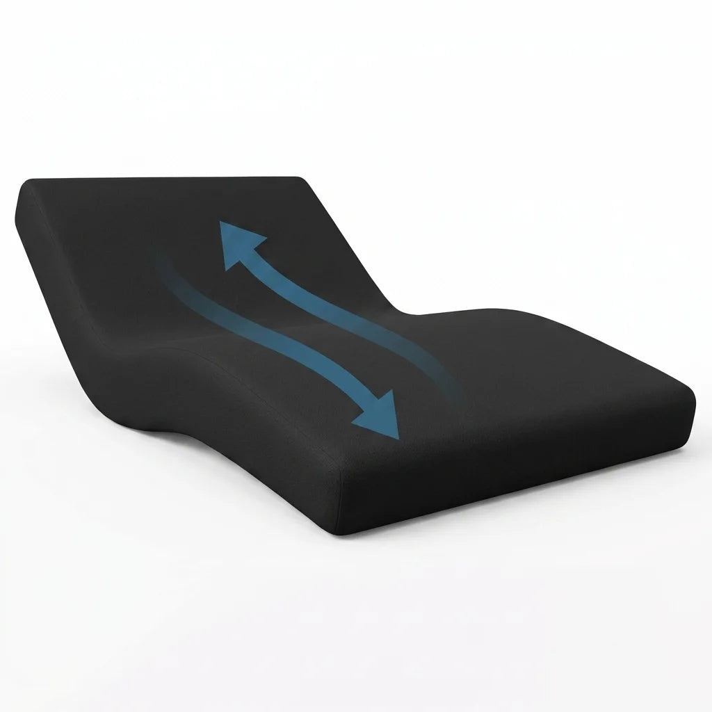 Close-up of the Premiflex Ultra moisture vapor permeable waterproof cover on an Alaise hybrid mattress with high frequency welded seams.